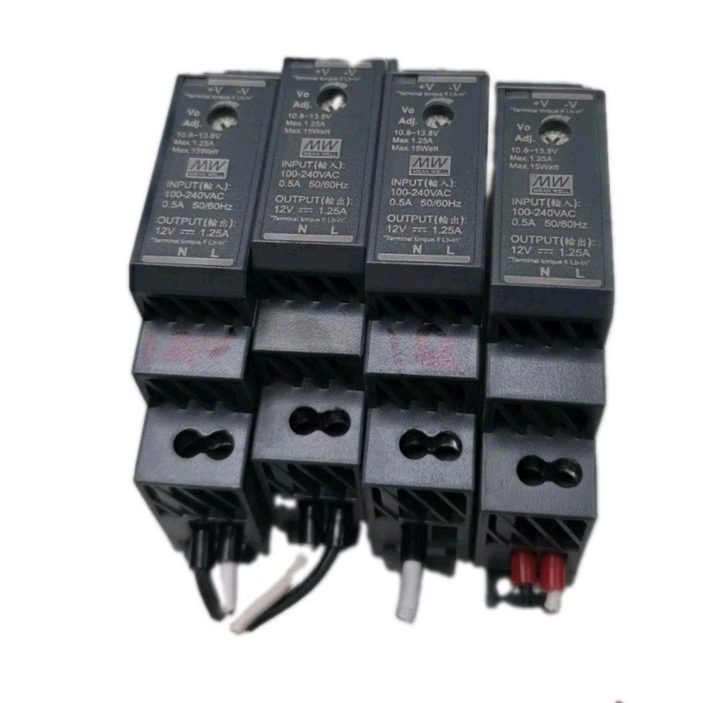 3pc MeanWell HDR-15-12 Power Supply IN 100-240VAC 0.5A 50/60Hz OUT 12V = 1.25A